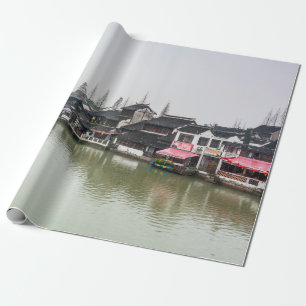 Shanghai, China, Mar 30, 2017, Wooden historic bui Wrapping Paper