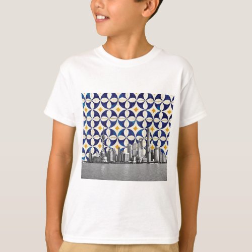 Shanghai China Meets Portuguese Tiles Montage T_Shirt