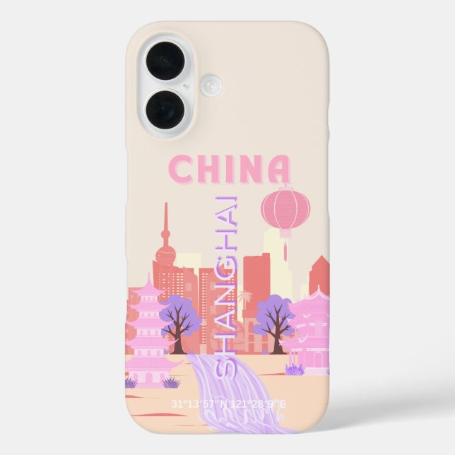 Shanghai China Pastel Travel Art Case-Mate iPhone Case (Back)