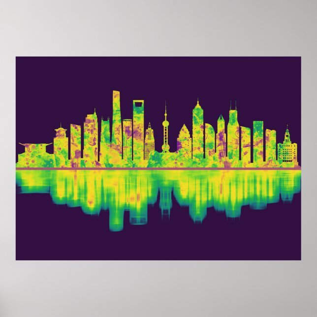 Shanghai China Skyline Poster (Front)