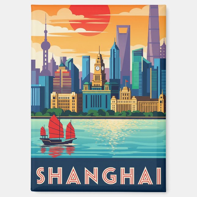 Shanghai china Travel Magnet (Front)