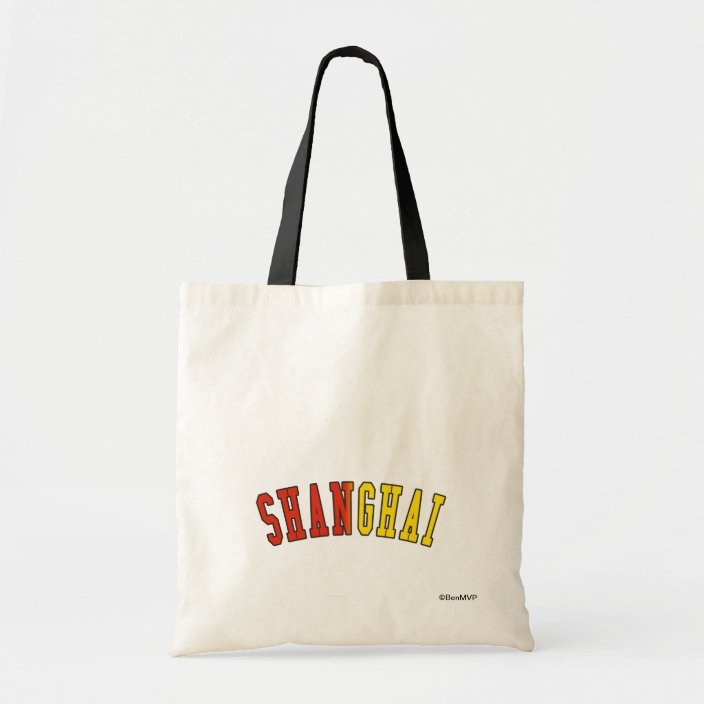Shanghai in China National Flag Colors Canvas Bag