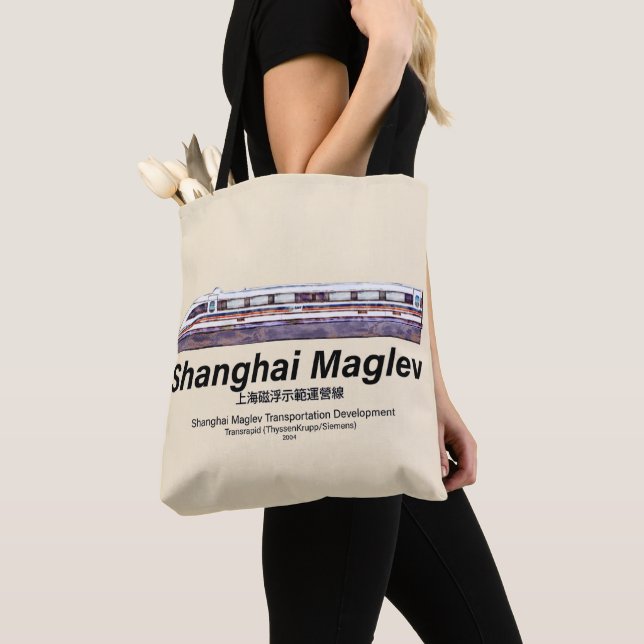 Shanghai Maglev High-Speed SMT Transrapid Train Tote Bag (Close Up)