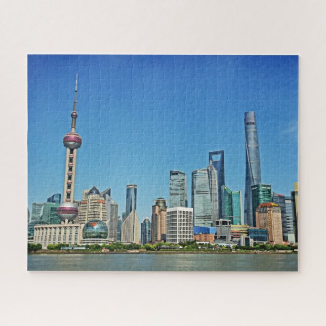 Shanghai Skyline from the Bund - 16x20 - 520 pcs Jigsaw Puzzle (Horizontal)