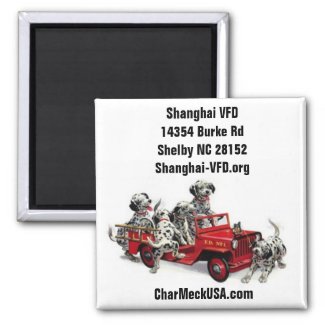 Shanghai VFD Dalmations Firefighters Magnet