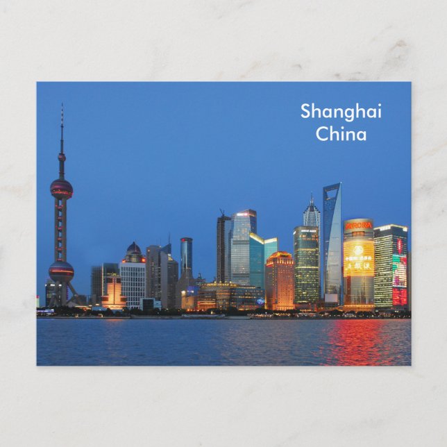 Shanghai Vintage Travel Tourism Ad Postcard (Front)