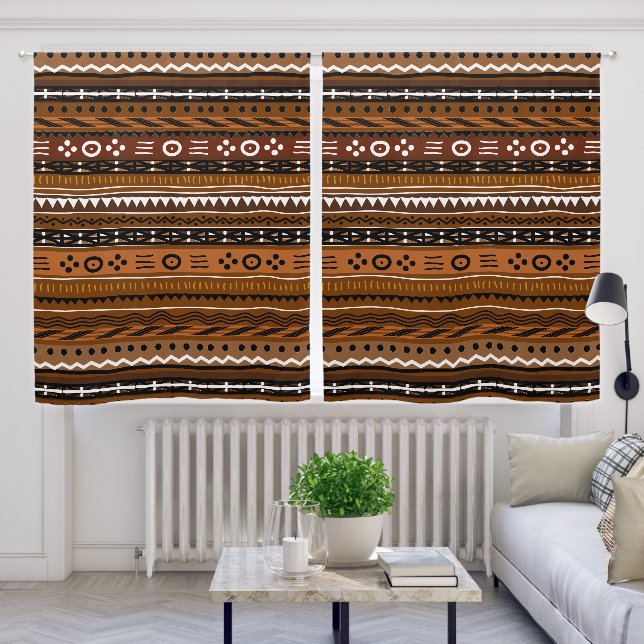 Shango African Print Blackout Curtains (Living Room)