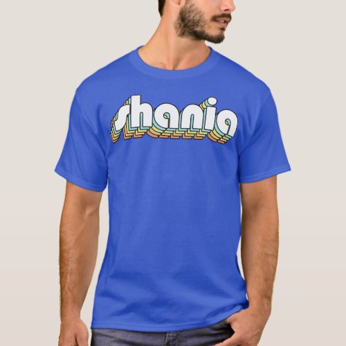 Shania Retro Rainbow Typography Faded Style T_Shirt