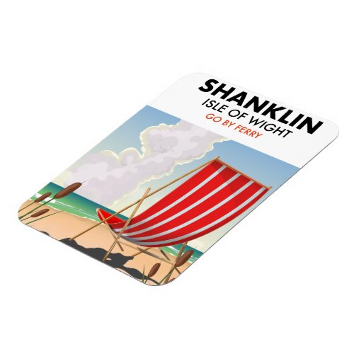 Shanklin Beach isle of wight travel poster Magnet