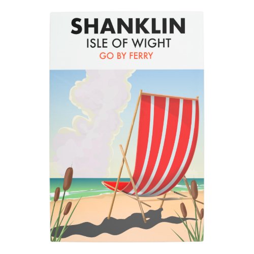 Shanklin Beach isle of wight travel poster Metal Print