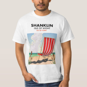 Shanklin Beach isle of wight travel poster. T-Shirt
