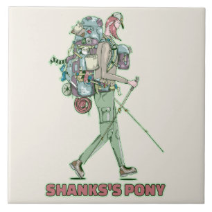 Shanks's pony funny hiker walking ceramic tile