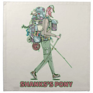 Shanks's pony funny hiker walking cloth napkin