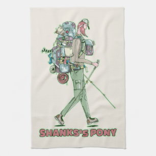 Shanks's pony funny hiker walking kitchen towel