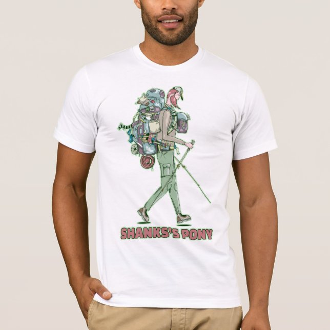 Shanks's pony funny hiker walking T-Shirt (Front)