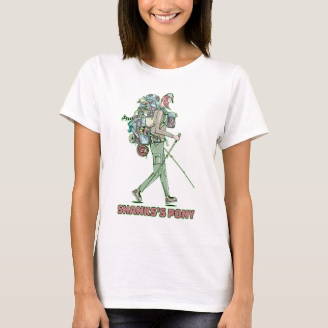 Shanks's pony funny hiker walking T-Shirt (Front)