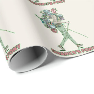 Shanks's pony funny hiker walking wrapping paper