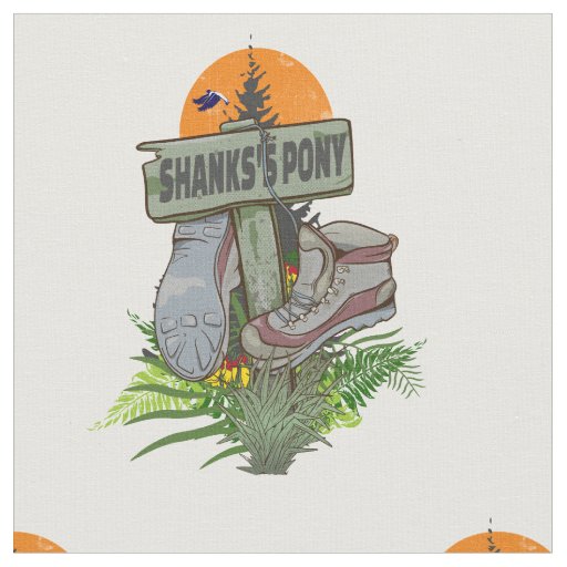 Shanks's pony old hiking boots fabric