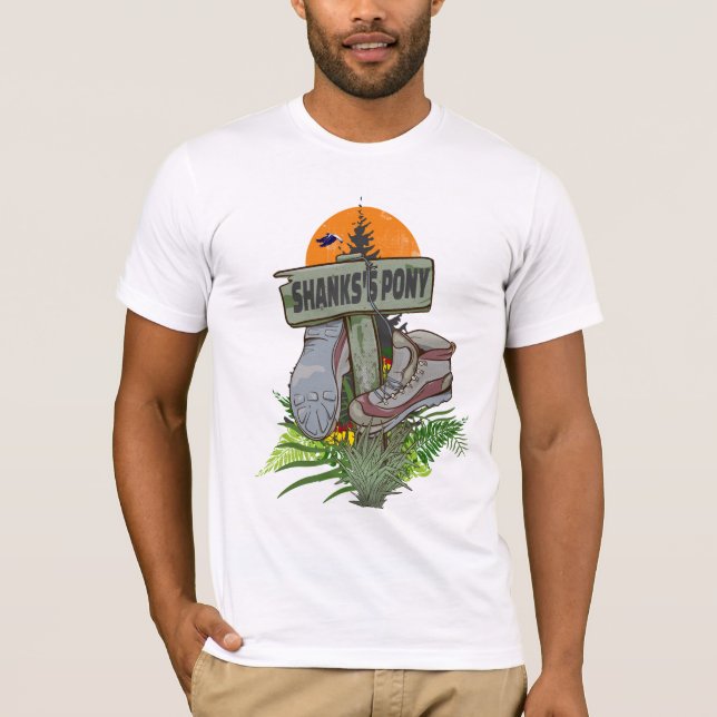 Shanks's pony old hiking boots T-Shirt (Front)
