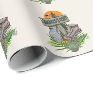 Shanks's pony old hiking boots wrapping paper