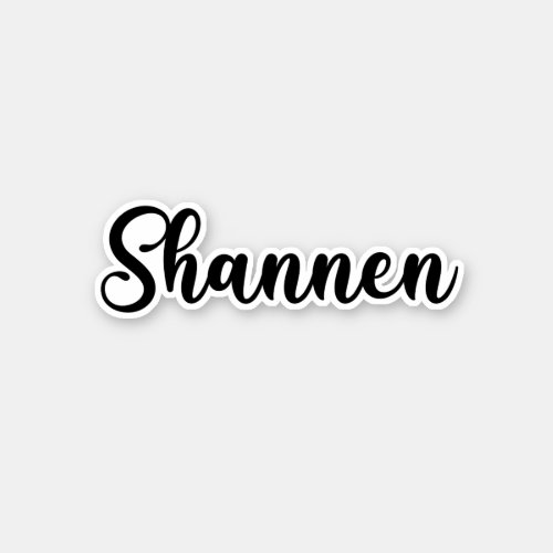 Shannen Name _ Handwritten Calligraphy Sticker