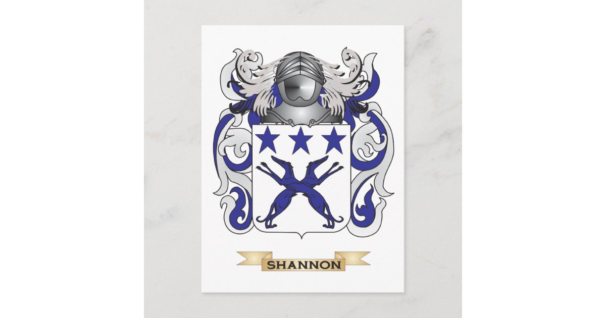 Shannon Coat of Arms (Family Crest) Postcard | Zazzle