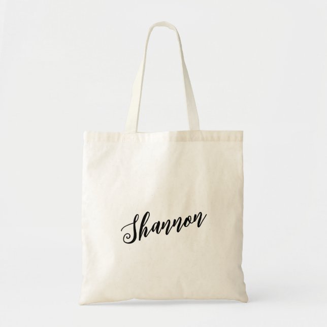 Shannon Customizable Script Design Tote Bag (Front)
