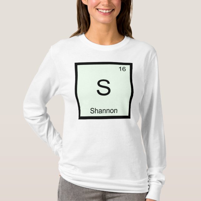 Shannon Name Chemistry Element Periodic Table T-Shirt (Front)