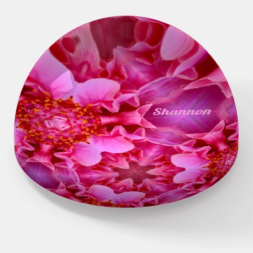  SHANNON  SWEET Pink Hibiscus Flower  Paperweight