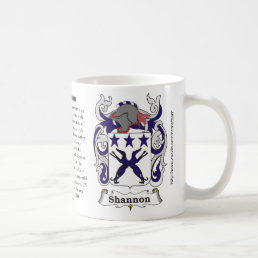 Shannon, the origin, meaning and the crest coffee mug