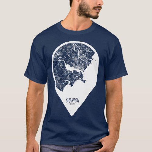 Shantou Guangdong China City Map Travel Pin T_Shirt