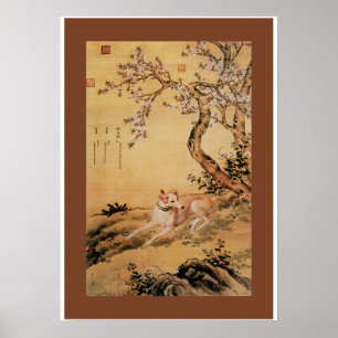 Shanxing Wolf (睒星狼)~Greyhound Giuseppe Castiglione Poster