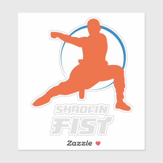 Shaolin Fist Kung Fu Warrior Sticker (Sheet)
