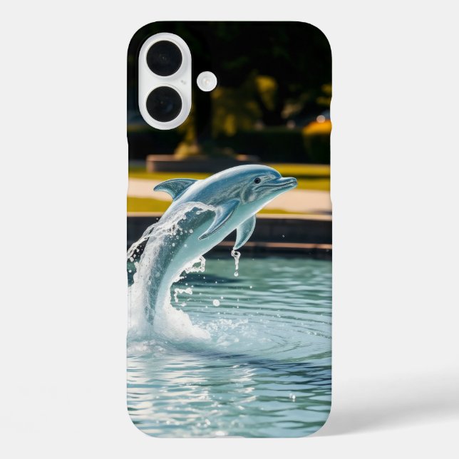 shape of a dolphin leaping from a water Case-Mate iPhone case (Back)