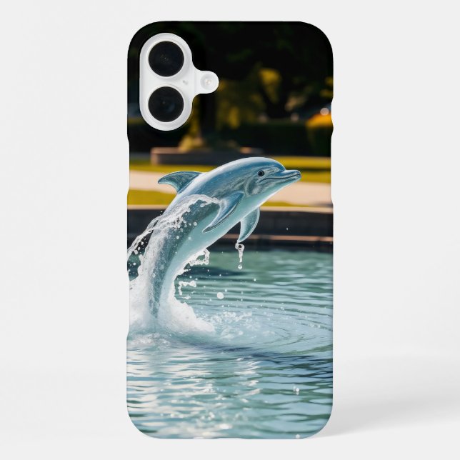 shape of a dolphin leaping from a water iphone case (Back)