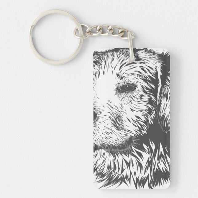 Shape: Rectangle (double-sided) Keychain (Front)