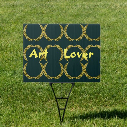 Shape rectangle Yard sign Art Lover Text name
