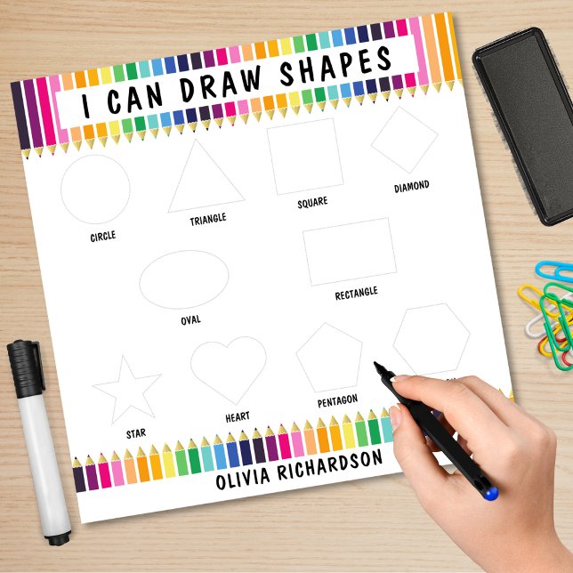 Shape Tracing Kids Learning Drawing Practice Dry Erase Board (kids drawing shape tracing practice dry erase board)