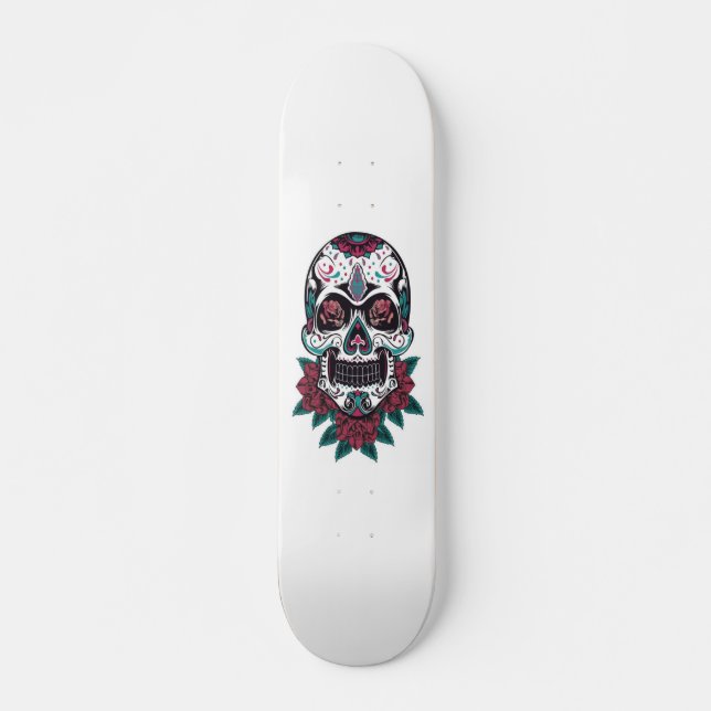 Shape with Mexican skull Skateboard Deck (Front)