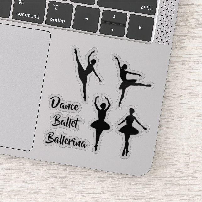 Shaped Ballet Dancer Theme Contour Cut Vinyl Sticker (Detail)