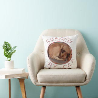Shaped by cat throw pillow
