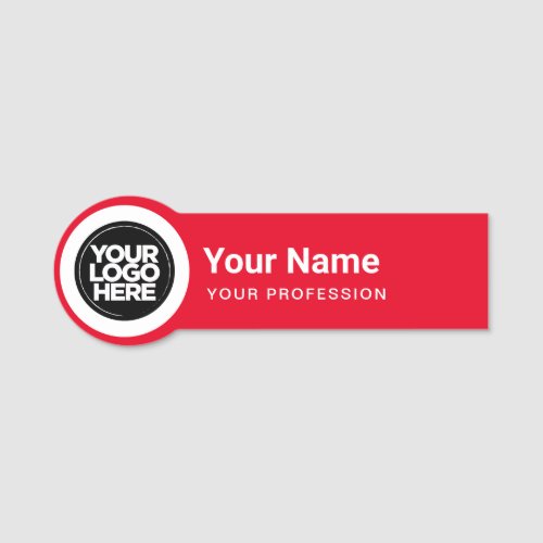 Shaped Employee Pin Round Logo Red Name Tag