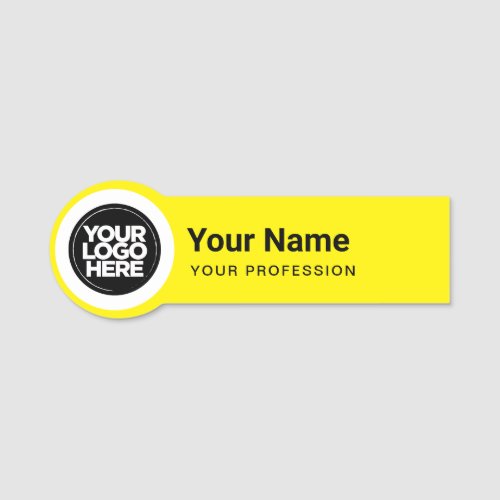 Shaped Employee Pin Round Logo Yellow Name Tag