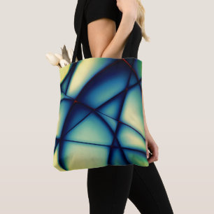 Shapeless cutouts raised, blue to 'avocado cream'  tote bag