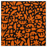 Shapes Abstract 140821 - Orange on Black Fabric