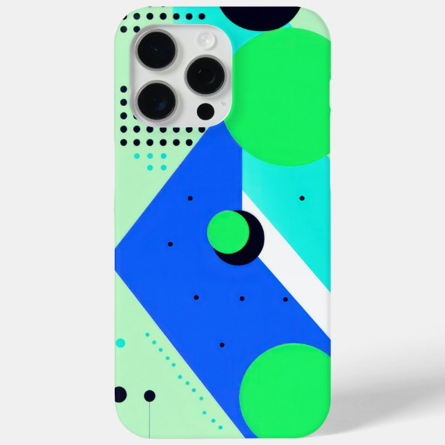 Shapes and circles in green and blue Case-Mate iPhone case (Back)