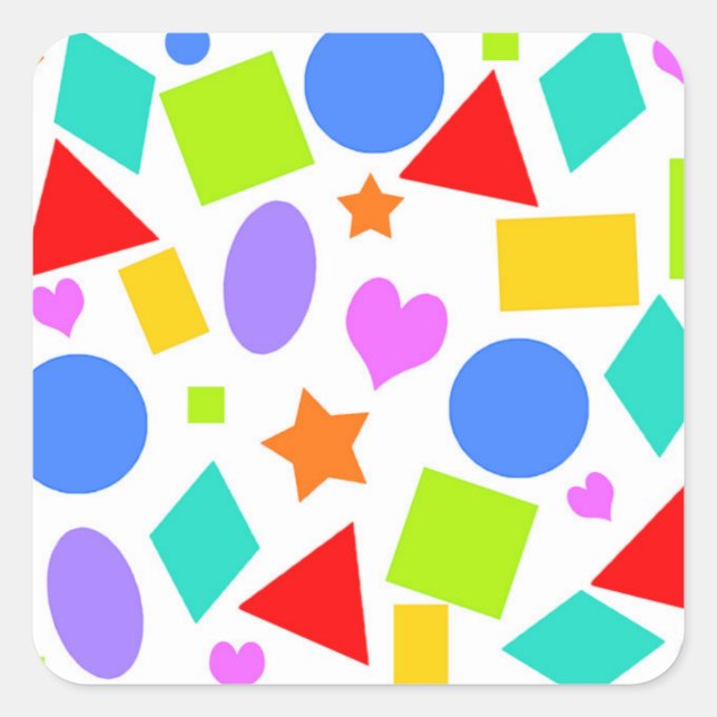 Shapes and Colors Square Sticker (Front)