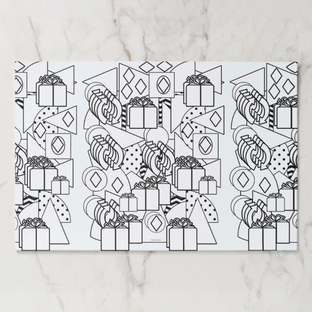 Shapes And Presents Kids Coloring Sheets  Paper Pad (Front)