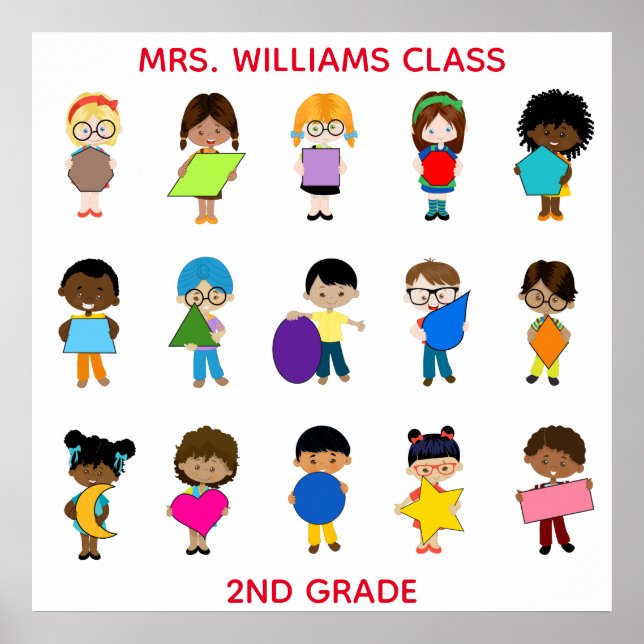 Shapes Classroom and Teacher Poster (Front)