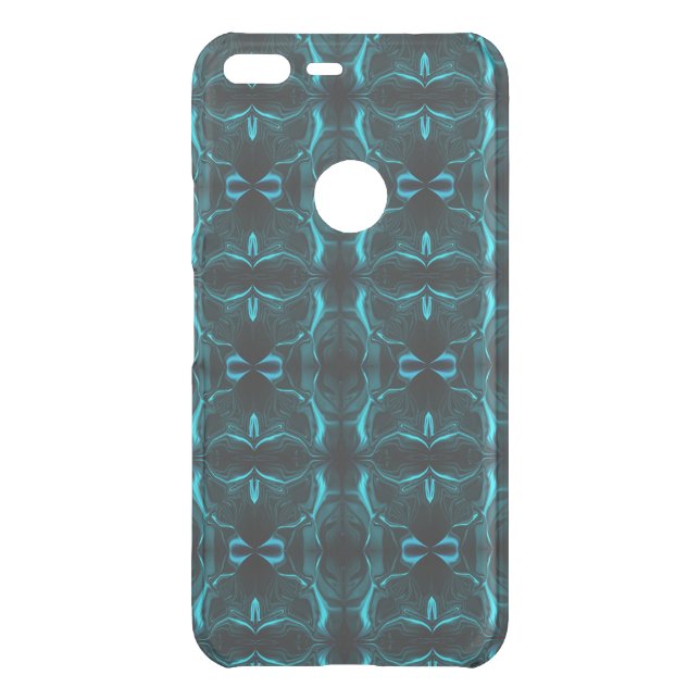 Shapes, "cyan strokes float" on dark background?  uncommon google pixel XL case (Back)